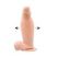 Inflatable ballsy penis dong, suction cup, TPR, Flesh, 4x18,