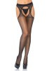 Spandex sheer suspender hose O/S - black Spandex sheer suspender hose O/S - black