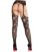 Net Stockings with Attached Garter Belt - Black O/S